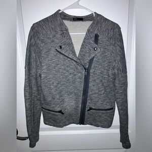 Gap Gray Zip-Up Cotton Moto Jacket, Large
